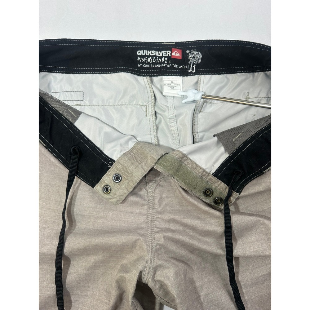 Quiksilver Amphibians Hybrid Shorts Mens 36 Tan Khaki Walk Board Shorts 101374T - Picture 9 of 10